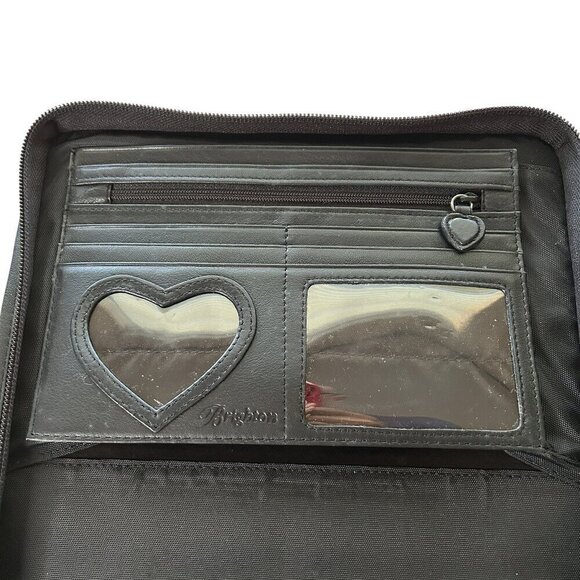 Vintage Brighton Black Leather 3 Ring Organizer - Binder , Shoulder Strap - Picture 10 of 10